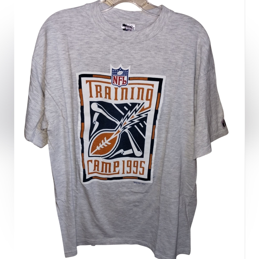 Vtg '95 NFL Training Camp T-shirt Grey L Logo 7 Cotton USA
